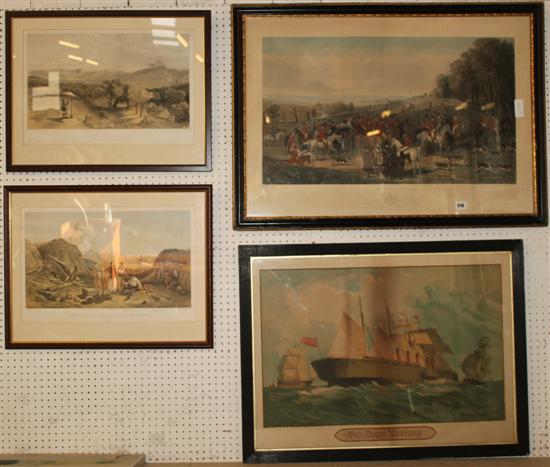 Print The Great Eastern ship & 3 other prints